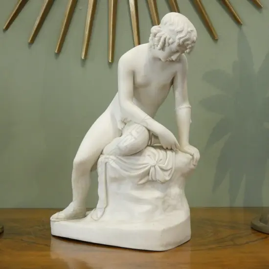 PARIAN WARE FIGURE OF NARCISSUS  H.315mm AF