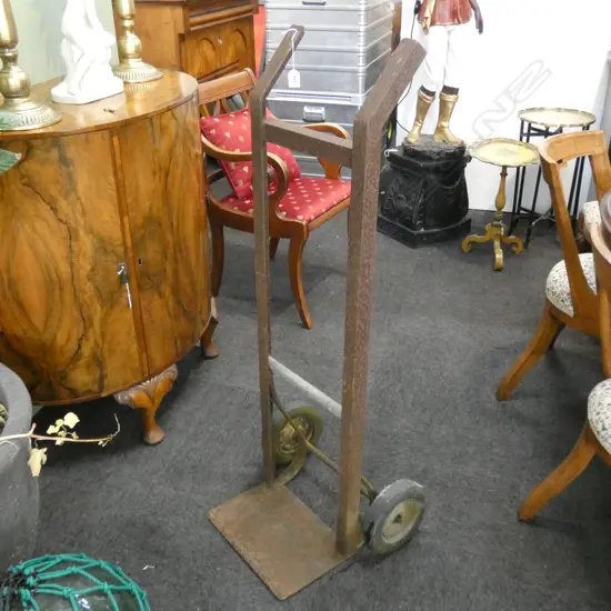 RUSTIC METAL WHEELED TROLLEY H.1215mm