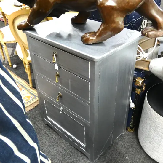 SILVER PAINTED DRESSER...
