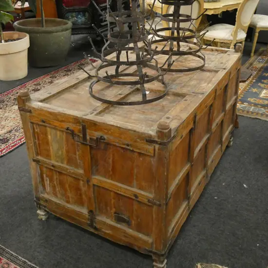 VERY LARGE ANGLO INDIAN PANELLED CHEST...