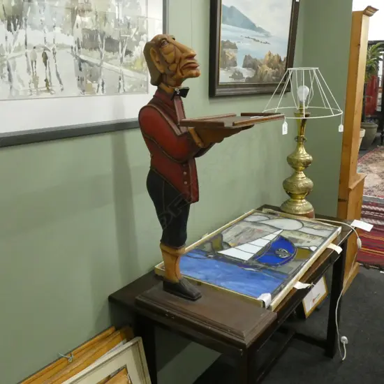 CARVED RESIN WAITERS TRAY H.890mm