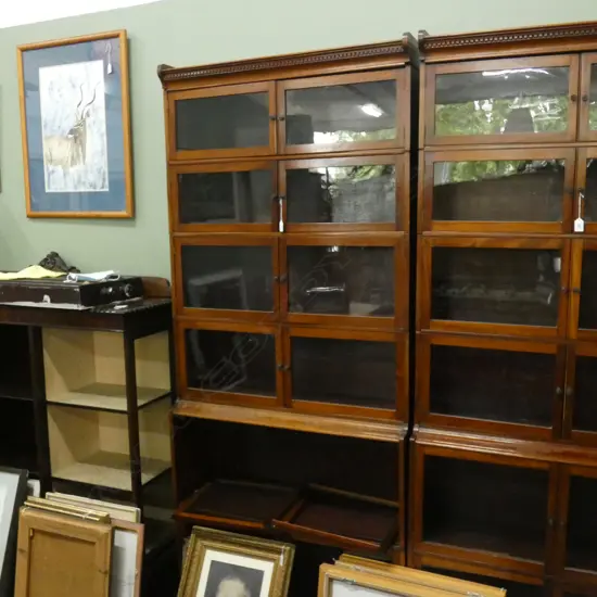 C1910 TALL SECTIONAL GLAZED BOOKCASE GLOBE WERNICKE TYPE...