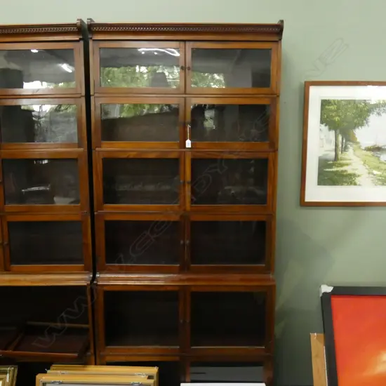 TALL SECTIONAL GLAZED BOOKCASE GLOBE WERNICKE TYPE...