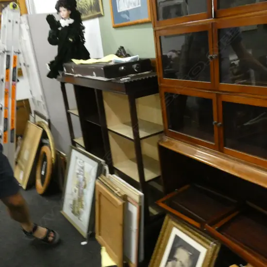 A WALNUT DISPLAY VITRINE...