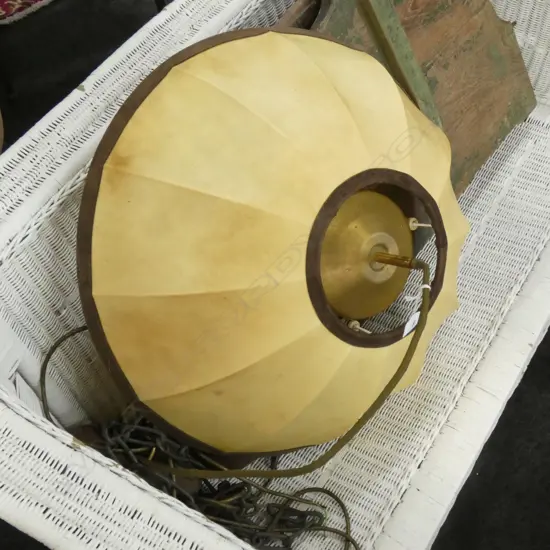 LARGE BROWN & CREAM CEILING LIGHT - INCLUDES FITTINGS  - DIA 580MM