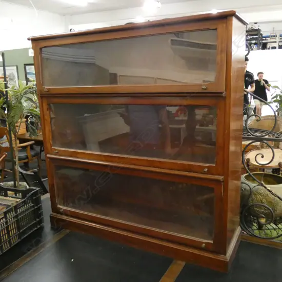 3 TIER GLAZED BOOKCASE...