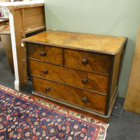 BURR WALNUT 4 DRAWER CHEST...