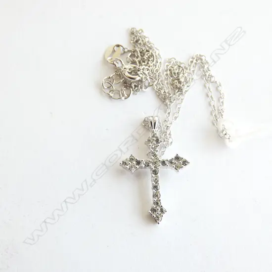 STERLING SILVER CRYSTAL CROSS