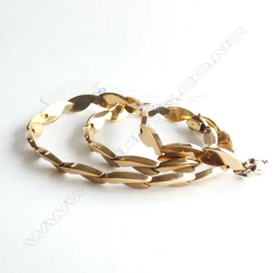 9ct GOLD MODERNIST LINK NECKLACE 17GMS