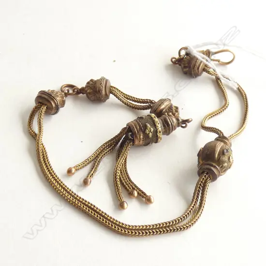 (19072) ANTIQUE ROLLED GOLD ALBERTINA W TASSLE & SLIDE