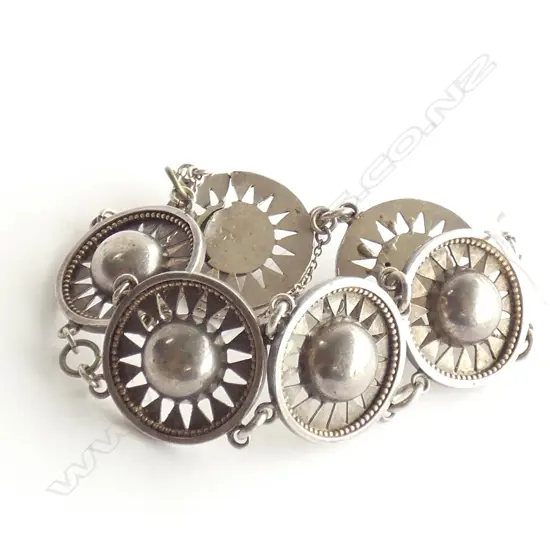 (18883) C1900 EUTRUSCAN SILVER BRACELET 6 SECTION