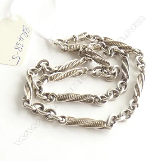 (18660) ANTIQUE SILVER FOB CHAIN UNCOMMON LINK