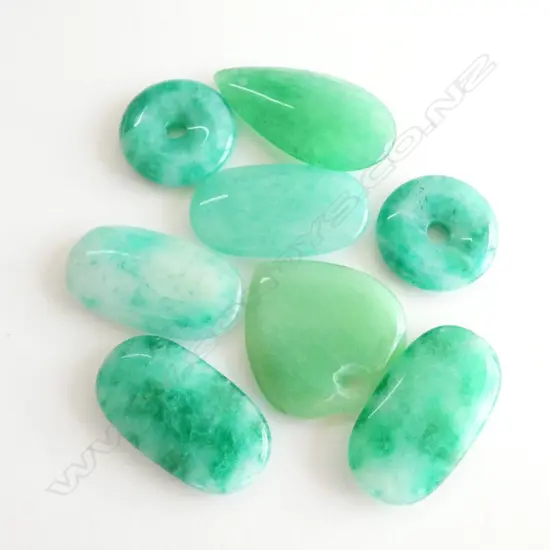 8 JADEITE PENDANTS