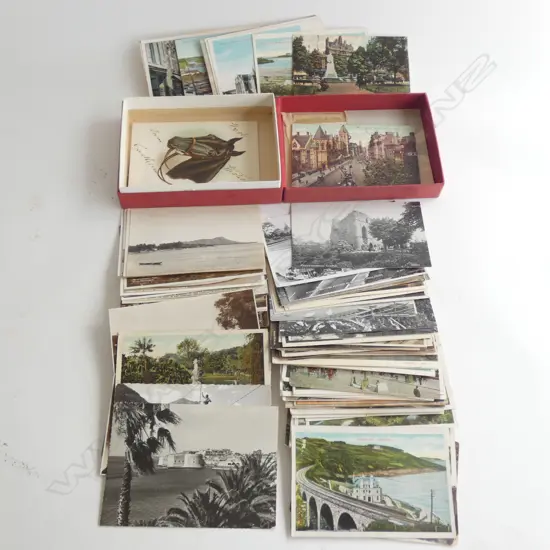 BOX VINTAGE POSTCARDS approx 120