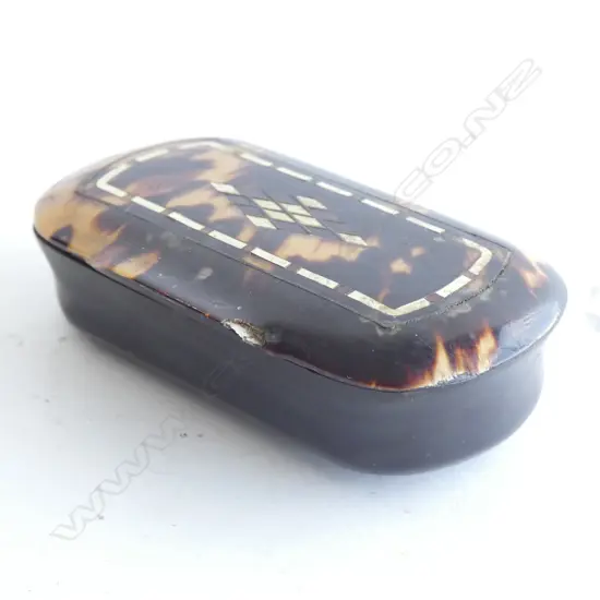 GEORGIAN HORN AND TORTOISESHELL SNUFF BOX WITH BONE SPOON