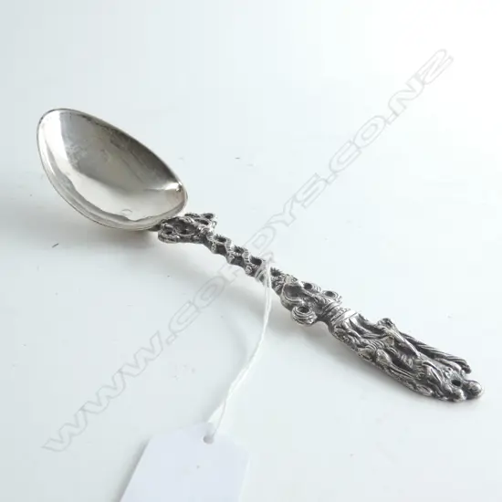 A 19thC Dutch silver birth spoon