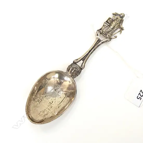 A 19thC Dutch silver birth spoon