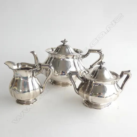3 PCE JEDELOO 833 SILVER HOLLAND TEA SERVICE 764 GRAMS