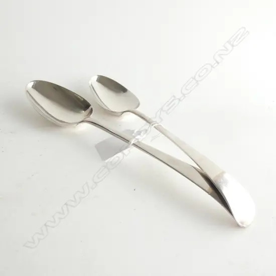 PAIR SILVER TABLESPOONS - LONDON 1785 120gms
