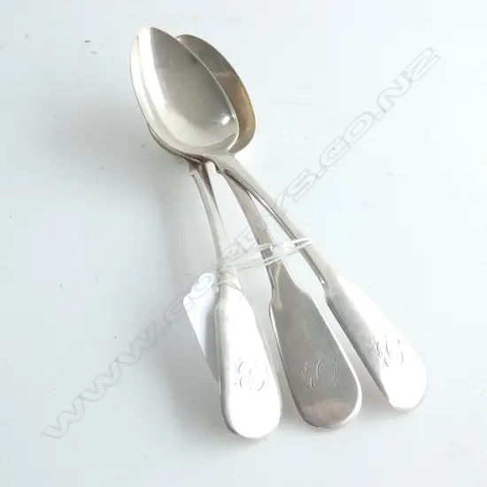 3 SILVER DESSERT SPOONS
