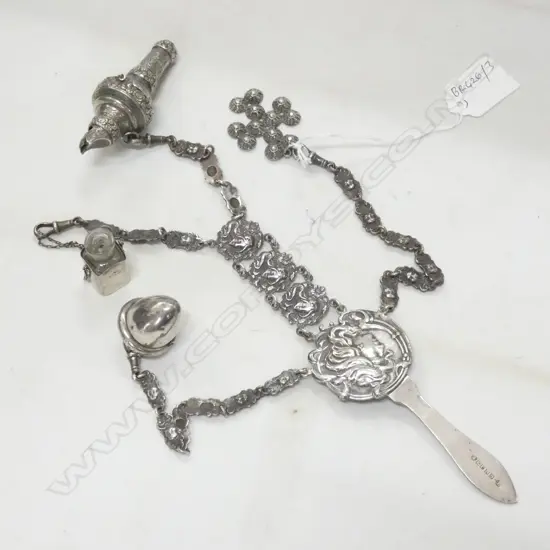 SILVER & EP CHATELAINE, L. 320MM