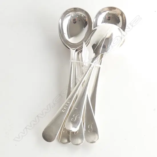 6 SILVER SOUP SPOONS B'HAM 1922 474 GRAMS