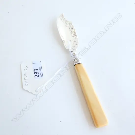 GEO IV SILVER BUTTER KNIFE w IVORY HANDLE by LEDSAM VALE & WHEELER, B'HAM 1826. 