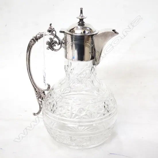 EP AND CRYSTAL CLARET JUG H 230 MM