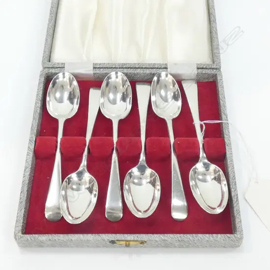 BOXED SET 6 SILVER EGG SPOONS  bY GEO. JACKSON & DAVID FULLERTON LONDON 1903. 154gm