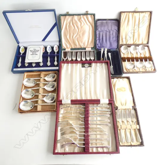 7 CASED SETS OF ASST CUTLERY SOME INCOMPLETE