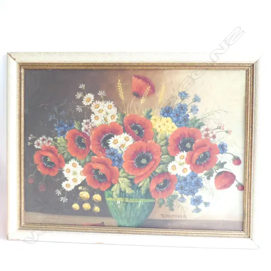 FLORAL STILL LIFE - OIL ON BOARD - R. STOLTZNER...