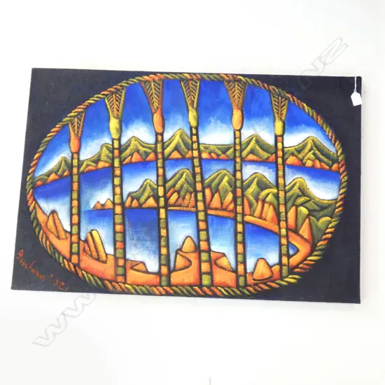 DEAN BUCHANAN 'PAKIRI' OIL ON HESSIAN 610x920mm