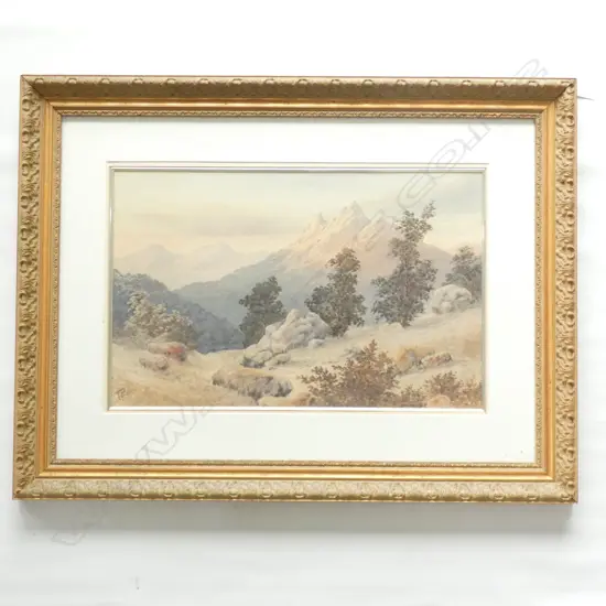 TOM PEERLESS MOUNTAIN LANDSCAPE W/C 355x555mm