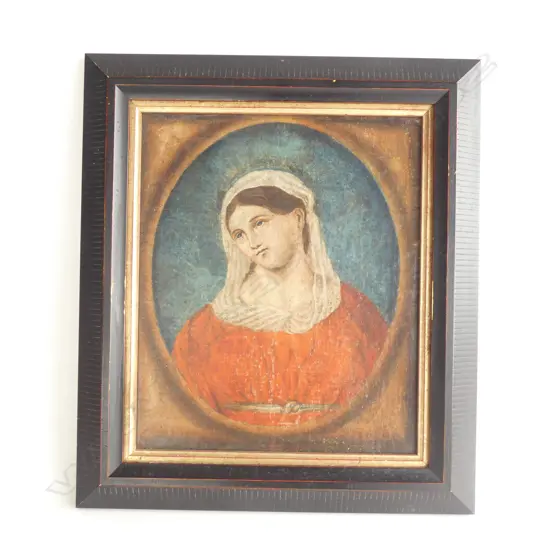 ANTIQUE RELIGIOUS OIL ON BOARD 315x265mm 