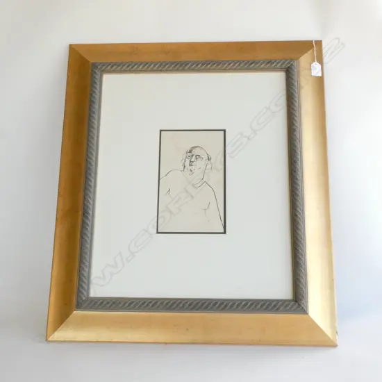 SUZANNE GOLDBERG INK PORTRAIT '92 240x145mm LARGE GILT FRAME...