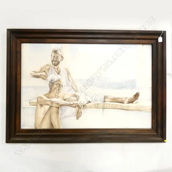 HEATHER BUSCH 2 MEN ACRYLIC ON BOARD 595x910mm