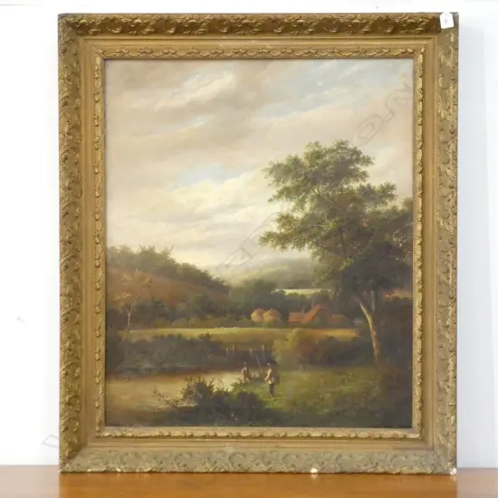 W. P. LARA 19thC LANDSCAPE OIL GILT FRAME 750x625mm