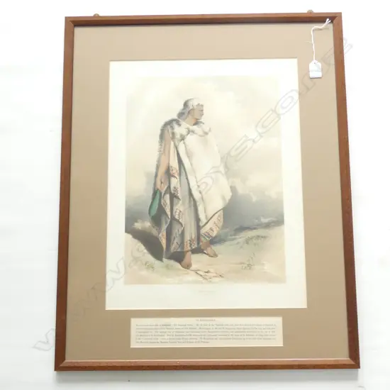 CAPT. OLIVER 1852 H/COLOURED LITHOGRAPH TE RANGIHAETA