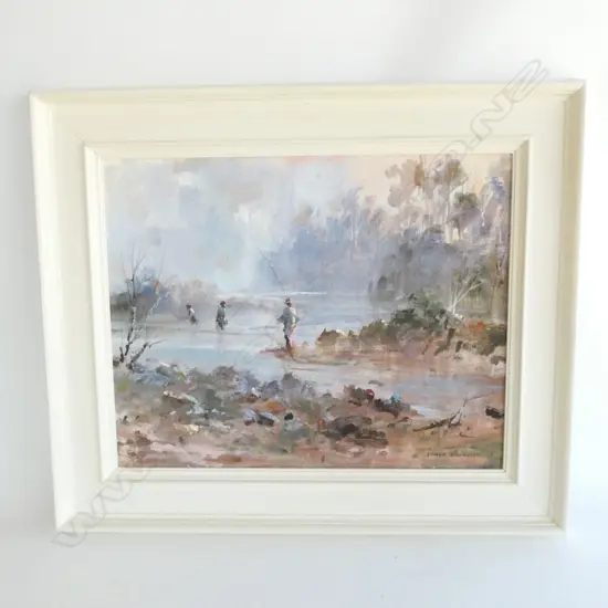 LANCE O'GORMAN 'LEISURE TIME' TAUPO ESTUARY OIL 390x495mm