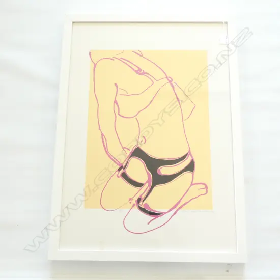 FRAMED ABSTRACT FEMALE FORM- SIGNED - ARTIST UNKNOWN  690 X 490MM