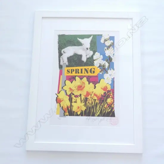 FRAMED DICK FRIZZELL SCREENPRINT 'SPRING' LTD ED. 51/125 320 X 460MM