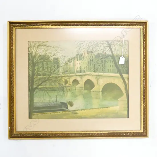 PRINT - BRIDGE OF THE RIVER SEINE BY FABRE