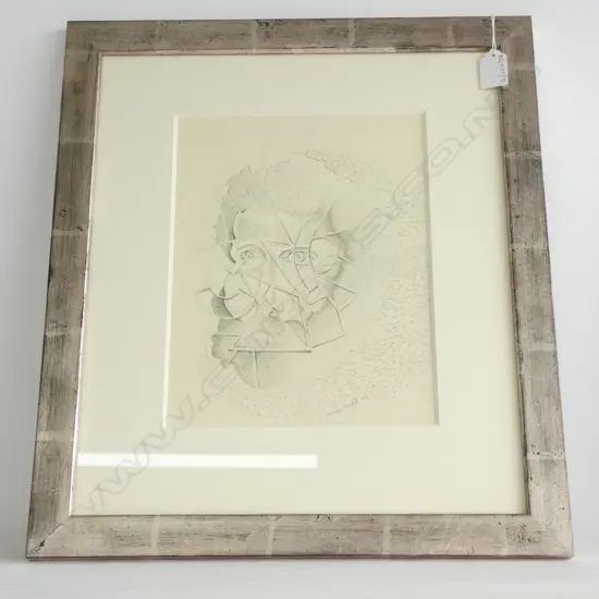 TOM MUTCH PENCIL DRAWING OF MANS HEAD 1979...