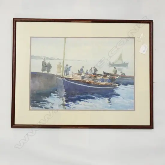 A BAXTER W/COLOUR FISHING BOATS 380 X 260 MM