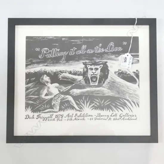 Dick Frizzell Putting it on the Lion  29cmx34cm 