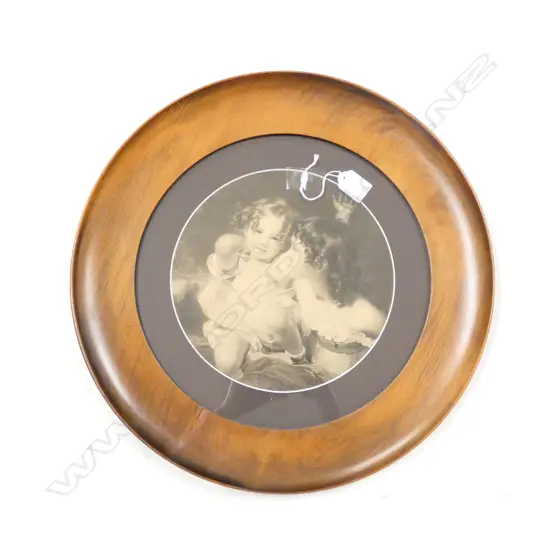 CIRCULAR FRAMED MEZZOTINT D 440MM