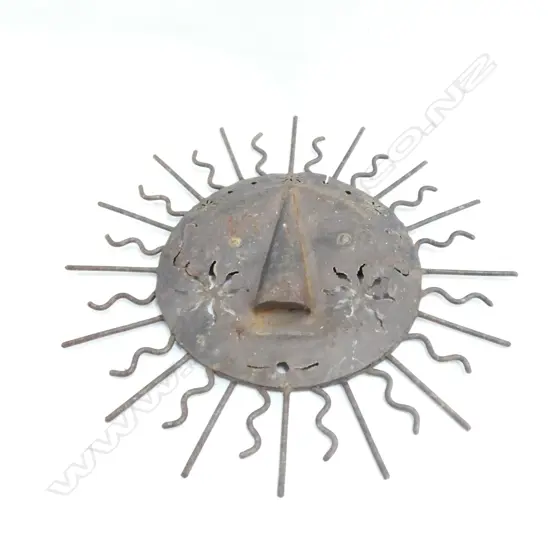BRONZED METAL SUN SCULPTURE 400mm dia