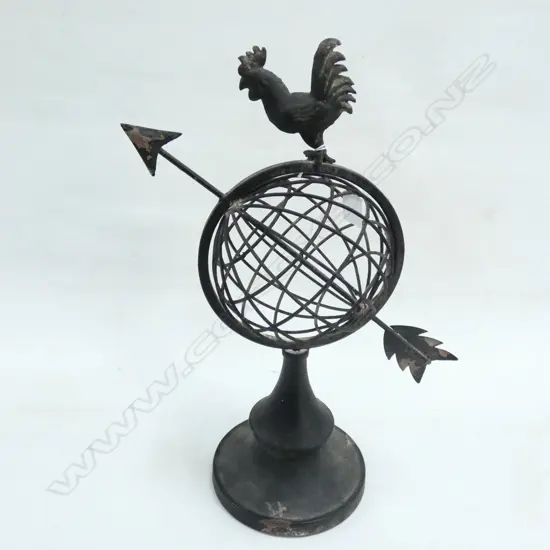 COCKEREL ON GLOBE METAL SCUPLTURE H.430mm