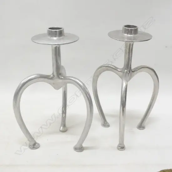 2 STEPHENE RONDEL CANDLESTICKS H.215mm