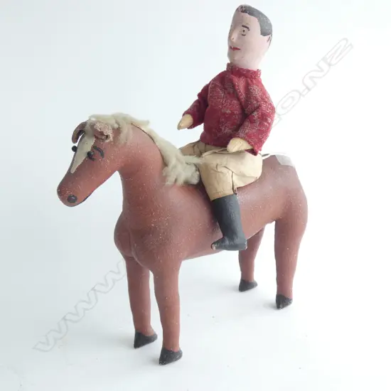 19thC FOLK ART; MAN ON HORSE L. 310MM